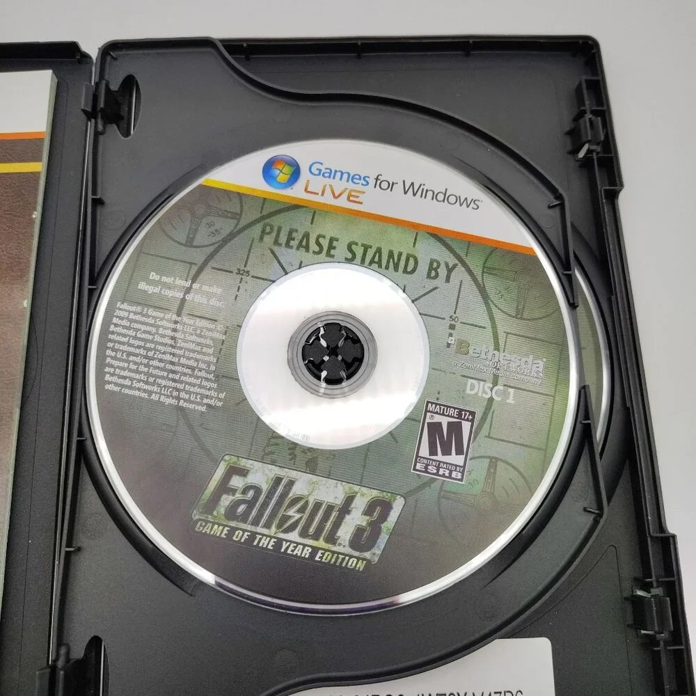 Fallout 3 Game of Year PC DVD Games Windows Live Complete Used Not Tested
